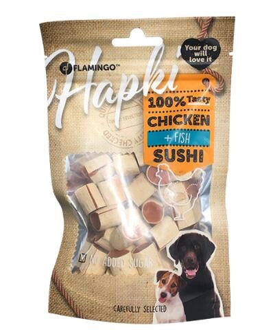 Flamingo Hapki Sushi Tavuk Ve Balıklı Glutensiz Köpek Ödül Maması 85 GR | SRC: Barcode: 5400274942986